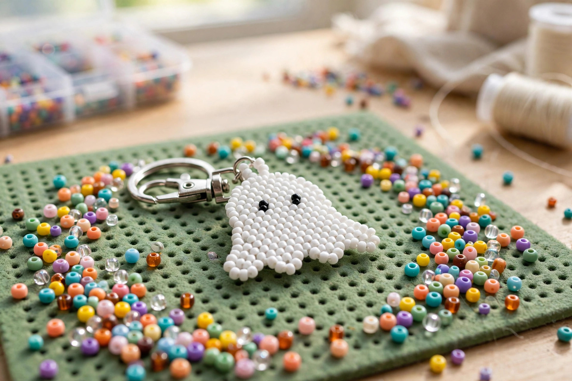 DIY Beaded Ghost Charm: Cute Halloween Jewelry